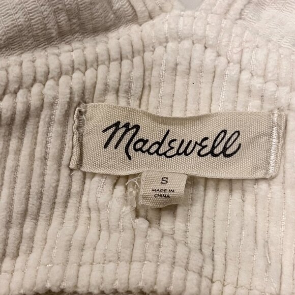 Madewell Corduroy Bib Overalls, Cream, S - Picture 3 of 8